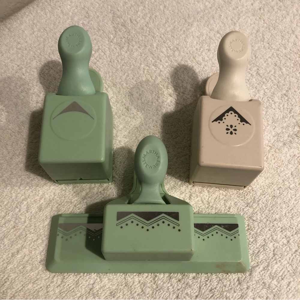 Martha Stewart Lot of 3 Paper Punches |  Zig Zag Edge Border | 2 Corner Punches